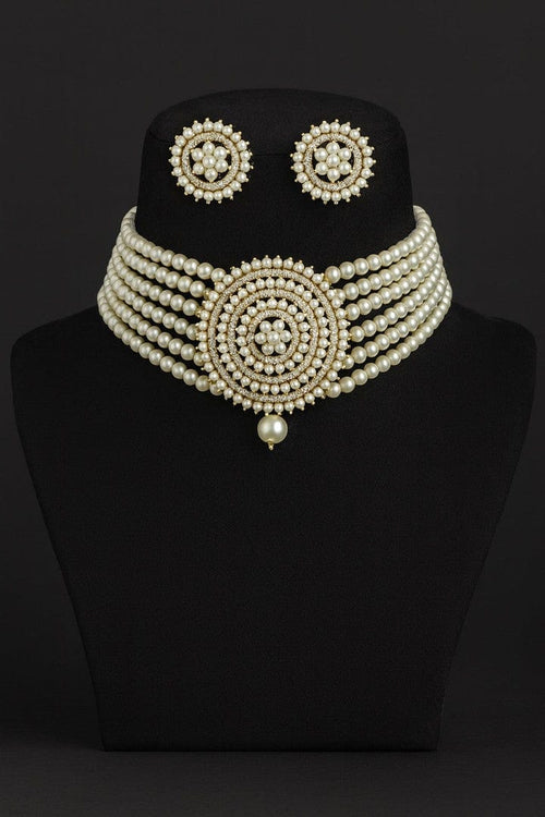 Aganya kreation jewelry Sets Aria Real Pearl Set - Elegance in Every Strand