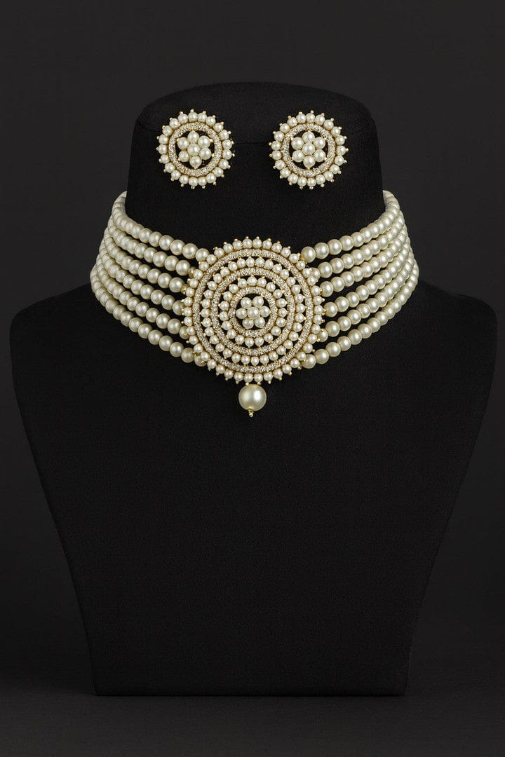 Aganya kreation jewelry Sets Aria Real Pearl Set - Elegance in Every Strand