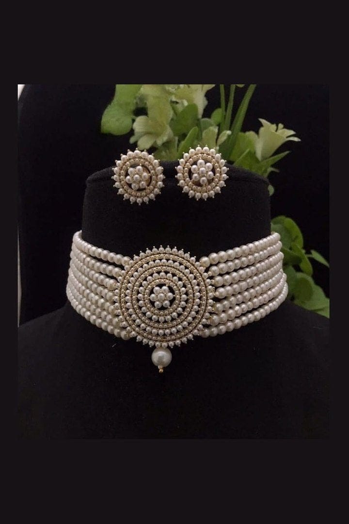 Aganya kreation jewelry Sets Aria Real Pearl Set - Elegance in Every Strand