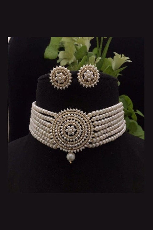 Aganya kreation jewelry Sets Aria Real Pearl Set - Elegance in Every Strand