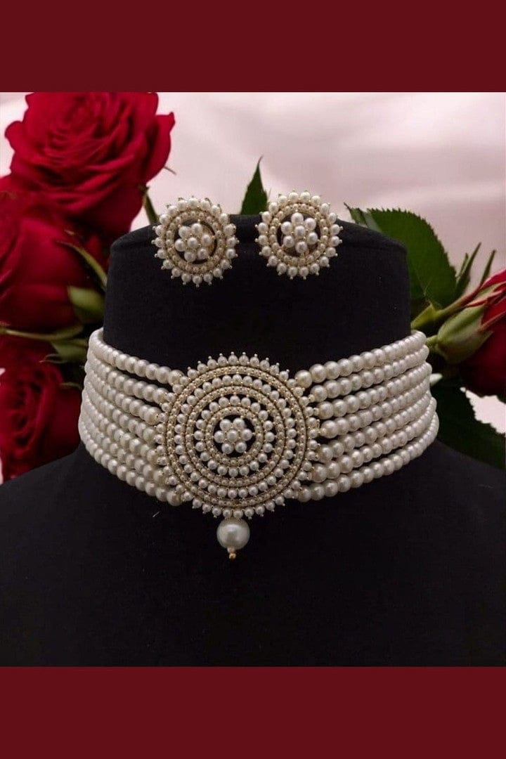 Aganya kreation jewelry Sets Aria Real Pearl Set - Elegance in Every Strand