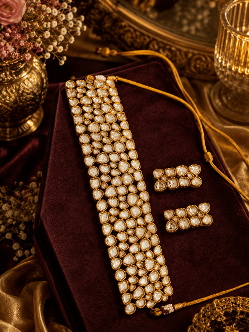 Aganya kreation jewelry Sets Aurora massonite polki kundan set