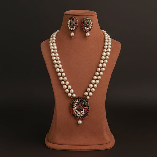 Aganya kreation jewelry Sets Bhagya Real Pearl Set - Exquisite Ethnic Jewelry