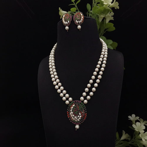 Aganya kreation jewelry Sets Bhagya Real Pearl Set - Exquisite Ethnic Jewelry