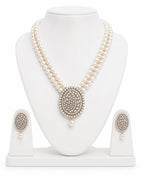 Aganya kreation jewelry Sets Bhuvi Real Pearl Jewellery Set — Shell Pearl Mala, Freshwater Pearl Pendant & Earrings