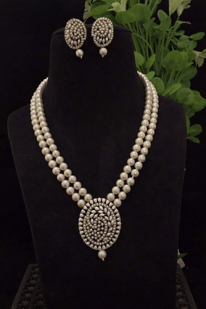 Aganya kreation jewelry Sets Bhuvi Real Pearl Set - Elegance in Every Detail
