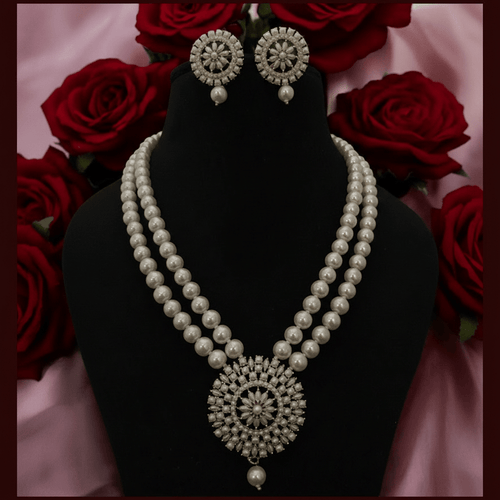 Aganya kreation jewelry Sets Bindiya Real Pearl Set - Elegant Brass Jewelry