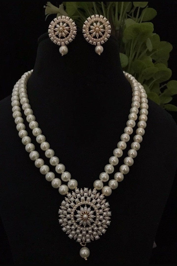 Aganya kreation jewelry Sets Bindiya Real Pearl Set - Elegant Brass Jewelry