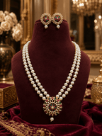 Aganya kreation jewelry Sets Chandrima Real Pearl Set - Elegant Brass Jewelry
