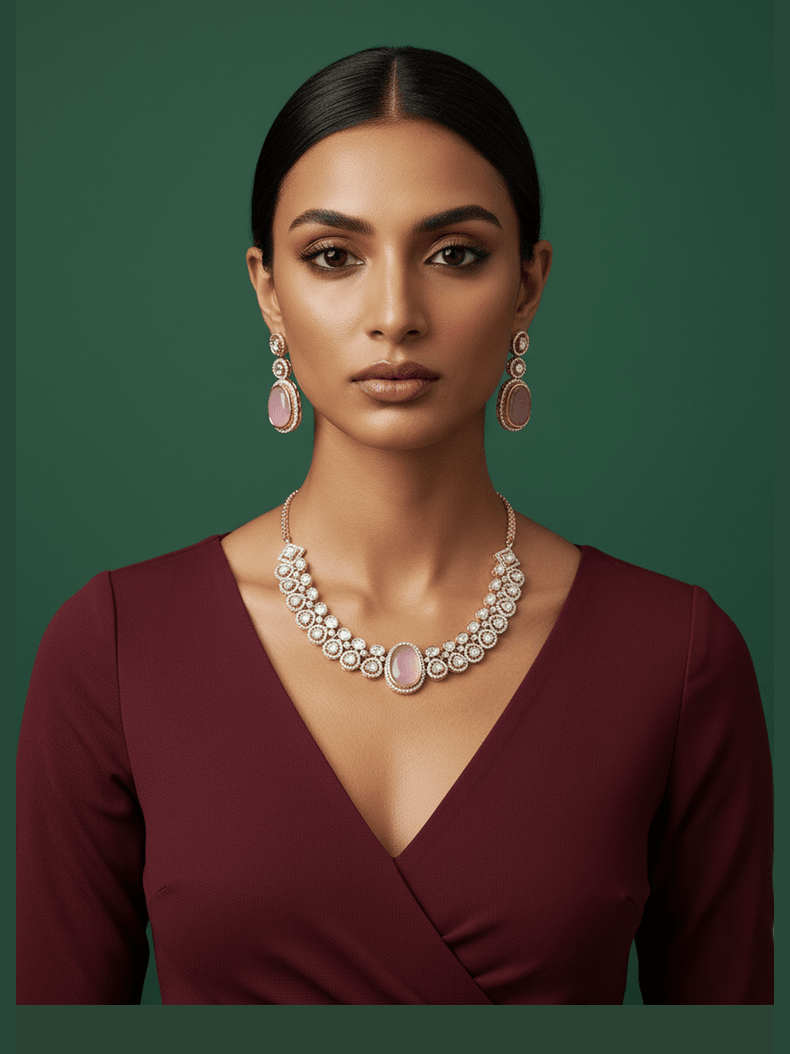 Aganya kreation jewelry Sets Changeable Polki Kundan 'Mrigha' Set - Aganya Kreation