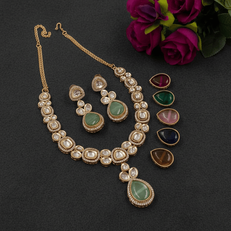 Aganya kreation jewelry Sets Changeable Polki Raga Set - Exquisite Jewelry by Aganya Kreation