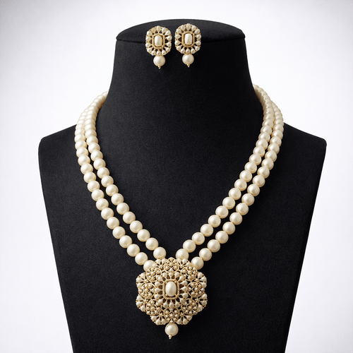 Aganya kreation jewelry Sets Charita Real Pearl Set - Exquisite Ethnic Jewelry