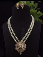 Aganya kreation jewelry Sets Charita Real Pearl Set - Exquisite Ethnic Jewelry