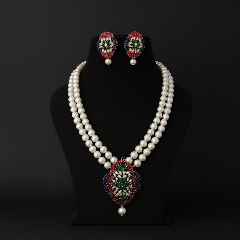 Aganya kreation jewelry Sets Charu Real Pearl Set - Elegant Brass Jewelry Collection