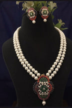 Aganya kreation jewelry Sets Charu Real Pearl Set - Elegant Brass Jewelry Collection