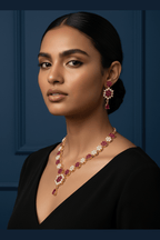 Aganya kreation jewelry Sets Charvi Real Pearl Set - Elegant Brass & Gold Jewelry