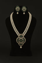 Aganya kreation jewelry Sets Chayana Real Pearl Set - Elegant Brass Jewelry