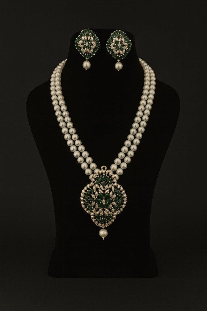 Aganya kreation jewelry Sets Chayana Real Pearl Set - Elegant Brass Jewelry