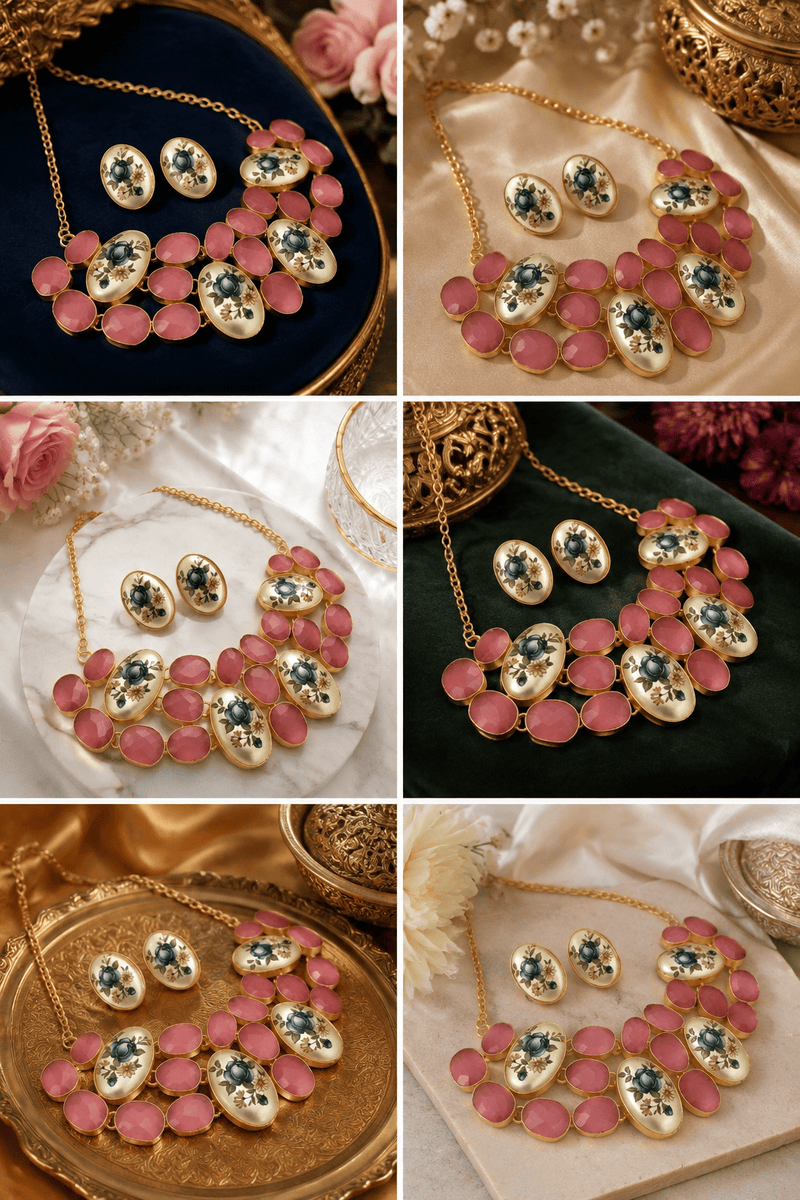 Aganya kreation jewelry Sets Daisy Real Pearl Set - Whimsical Elegance in Jewelry