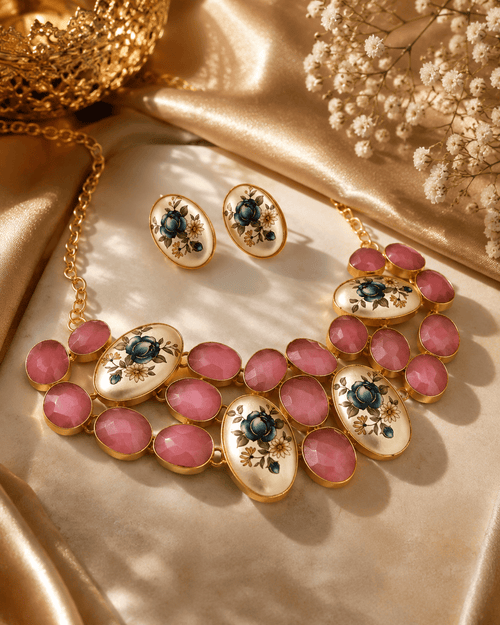 Aganya kreation jewelry Sets Daisy Real Pearl Set - Whimsical Elegance in Jewelry