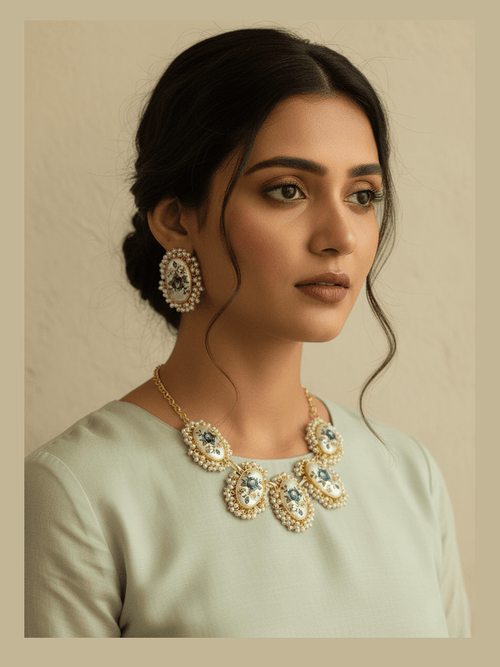 Aganya kreation jewelry Sets Dakshayani Real Pearl Set - Elegant & Unique Jewelry