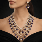 Aganya kreation jewelry Sets Deepika Long Mala Kundan Set - Elegant Brass Jewelry