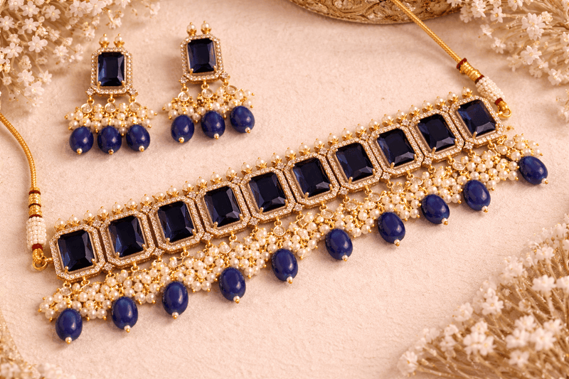 Aganya kreation jewelry Sets Designer Bhavisha Stone Traditional Choker Set