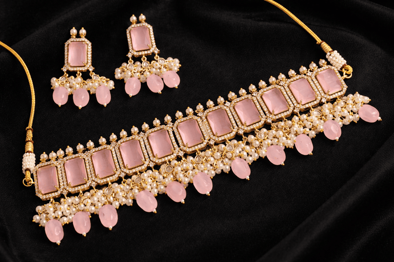 Aganya kreation jewelry Sets Designer Bhavisha Stone Traditional Choker Set