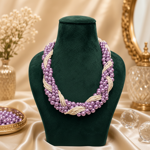 Aganya kreation jewelry Sets Elara Pearl Cluster Necklace Set