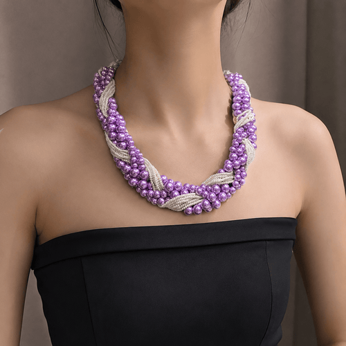 Aganya kreation jewelry Sets Elara Pearl Cluster Necklace Set