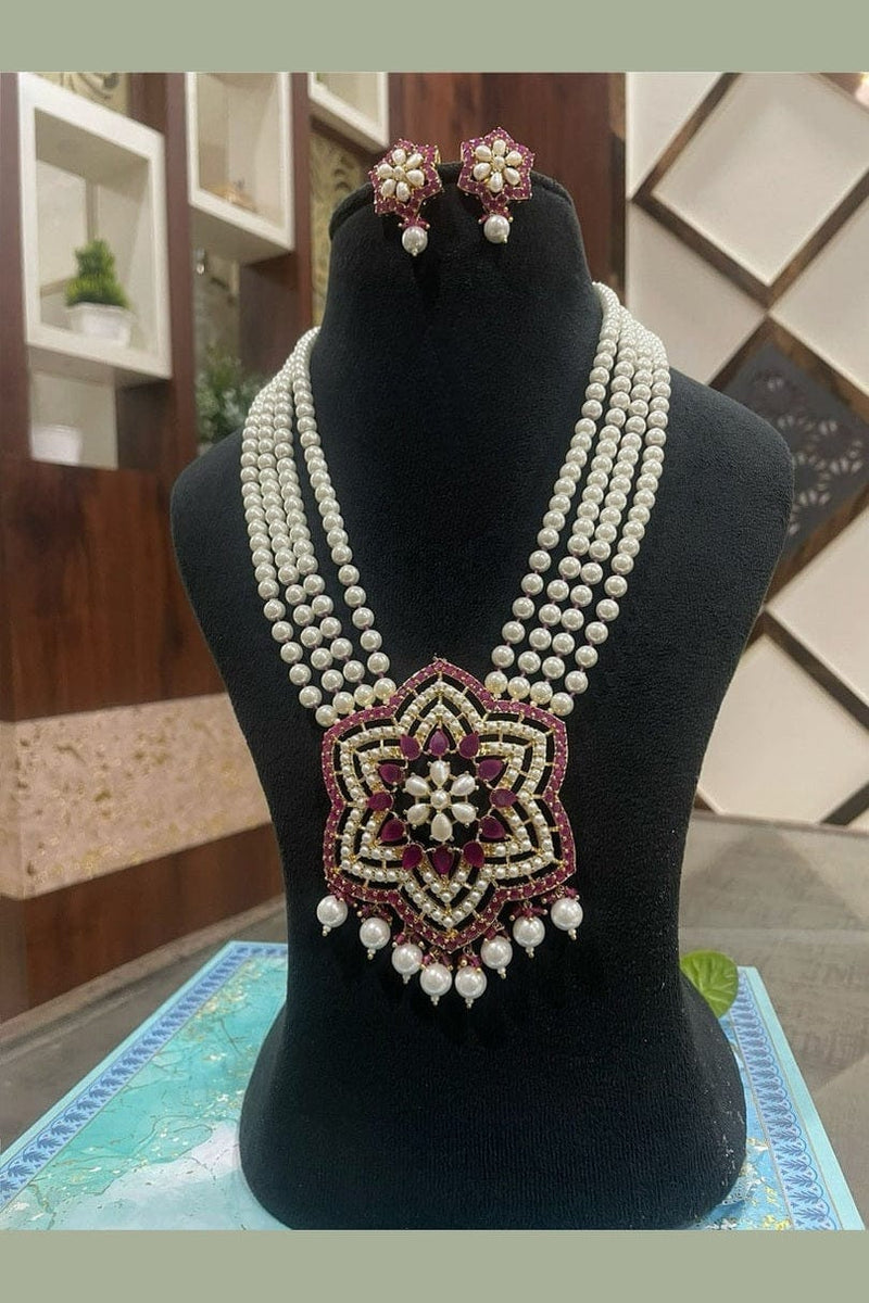 Aganya kreation jewelry Sets Elegant Akshi Real Pearl Set - Timeless Jewelry Collection