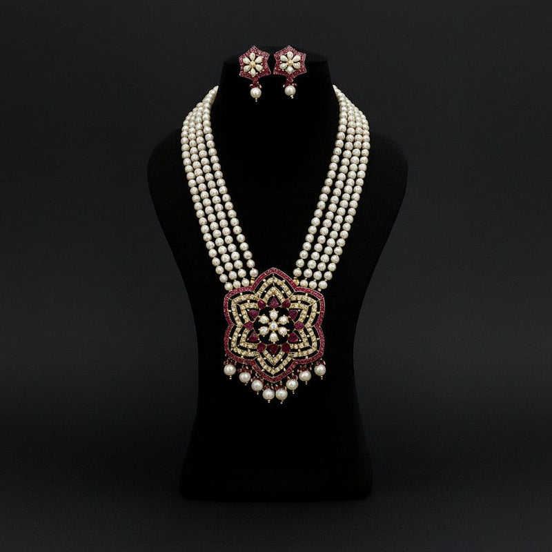 Aganya kreation jewelry Sets Elegant Akshi Real Pearl Set - Timeless Jewelry Collection