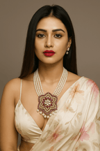 Aganya kreation jewelry Sets Elegant Akshi Real Pearl Set - Timeless Jewelry Collection