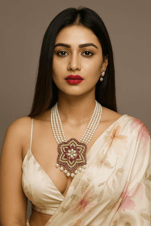 Aganya kreation jewelry Sets Elegant Akshi Real Pearl Set - Timeless Jewelry Collection