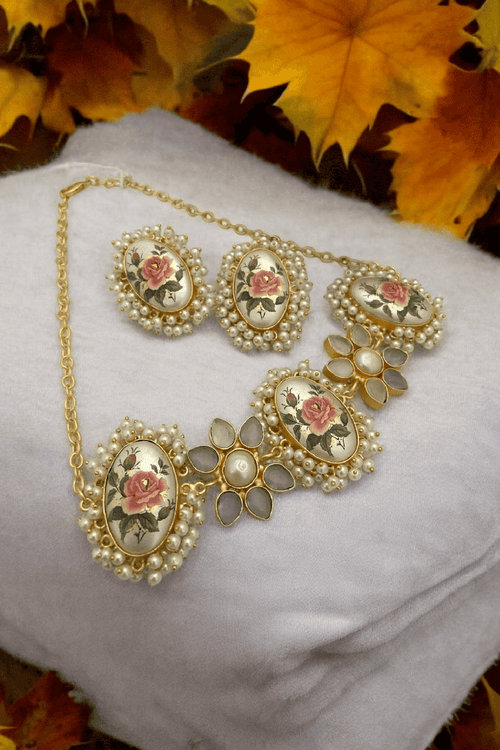Aganya kreation jewelry Sets Elegant Ekantika Real Pearl Set - Timeless Jewelry