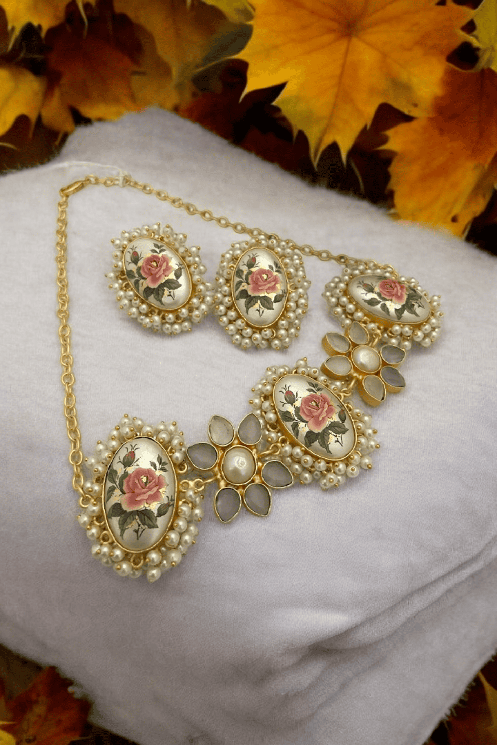 Aganya kreation jewelry Sets Elegant Ekantika Real Pearl Set - Timeless Jewelry