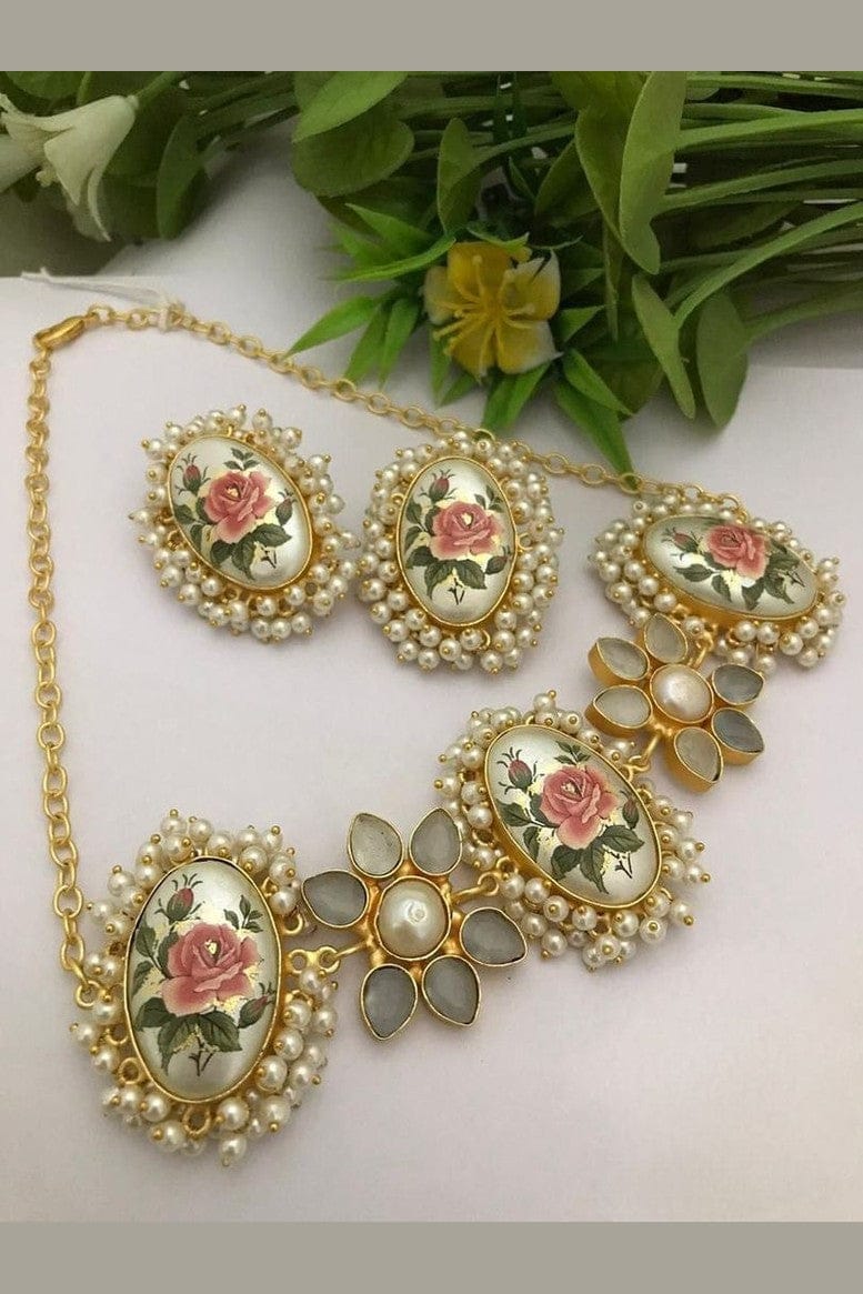 Aganya kreation jewelry Sets Elegant Ekantika Real Pearl Set - Timeless Jewelry