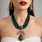 Aganya kreation jewelry Sets Elegant Pihu Kundan Set - Antique Gold Jewelry