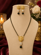 Aganya kreation jewelry Sets Elegant Sanvika Mangalsutra with Earrings - 18k Gold Plated