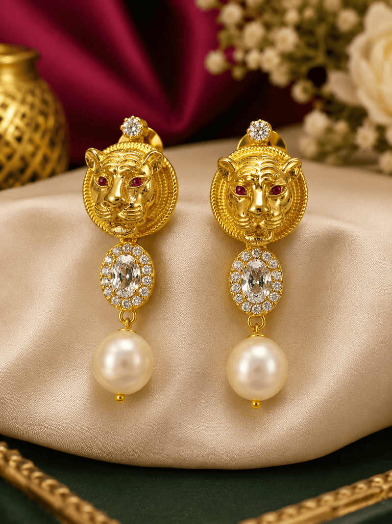 Aganya kreation jewelry Sets Elegant Sanvika Mangalsutra with Earrings - 18k Gold Plated