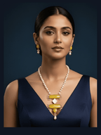 Aganya kreation jewelry Sets Elegant Takshvi Real Pearl Set - Necklace & Earrings
