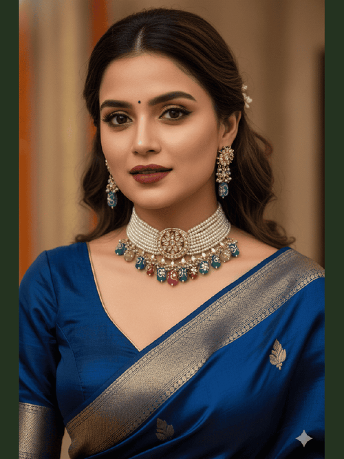 Aganya kreation jewelry Sets Elegant Vrushka Kundan Set - Exquisite Ethnic Jewelry Multi