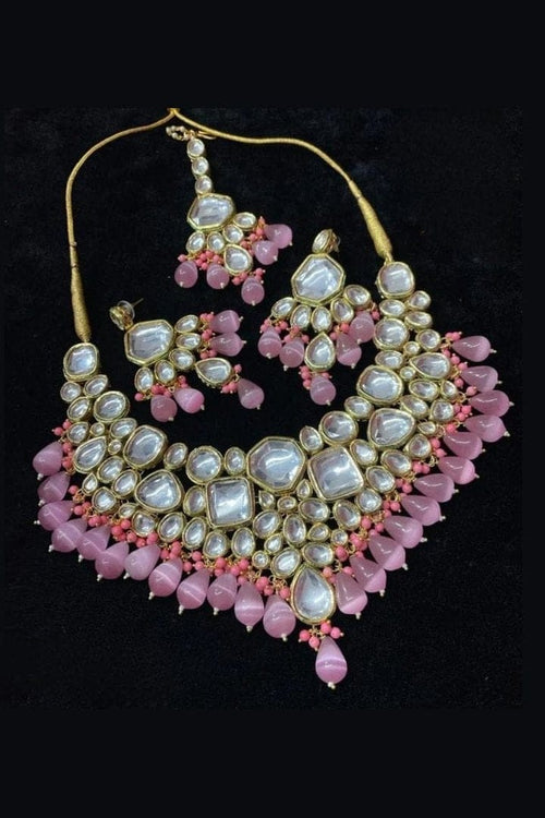 Aganya kreation jewelry Sets Ethnic Sushmita Onyx Stone Set with Kundan - Aganya Kreation