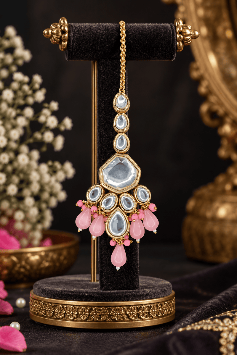 Aganya kreation jewelry Sets Ethnic Sushmita Onyx Stone Set with Kundan - Aganya Kreation