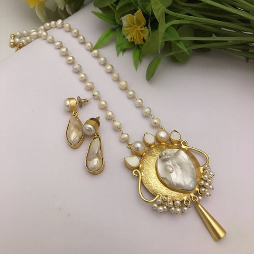 Aganya kreation jewelry Sets Etiha Real Pearl Set - Elegant Handcrafted Jewelry