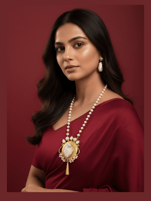 Aganya kreation jewelry Sets Etiha Real Pearl Set - Elegant Handcrafted Jewelry