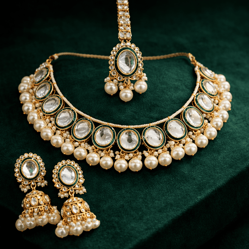 Aganya kreation jewelry Sets Exquisite Ekansha Kundan Set - Elevate Your Style