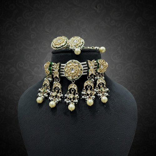 Aganya kreation jewelry Sets Exquisite Matsya Set: Kundan Choker & Jhumka Jewelry