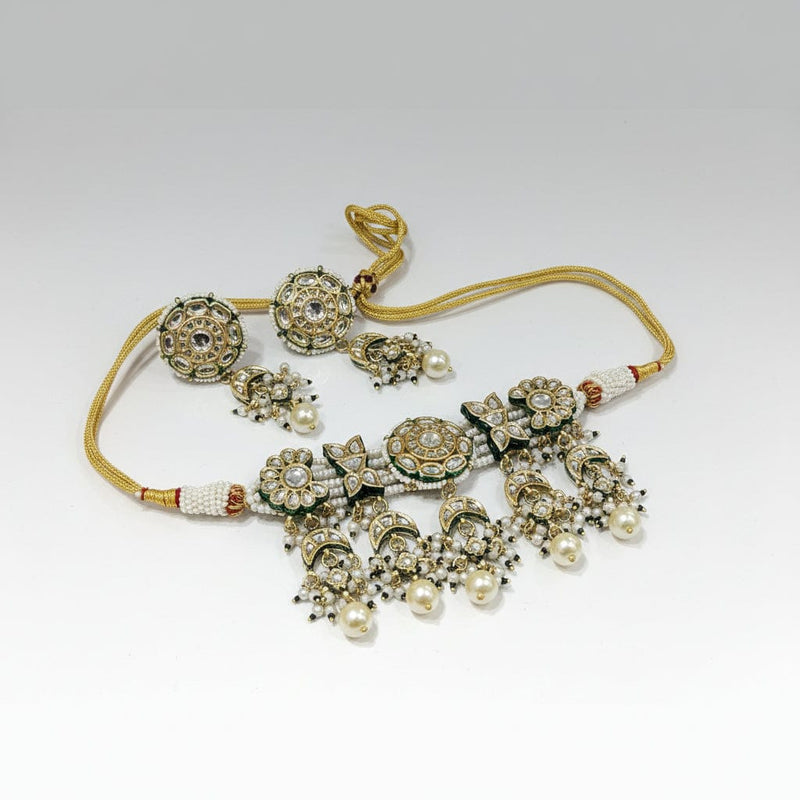 Aganya kreation jewelry Sets Exquisite Matsya Set: Kundan Choker & Jhumka Jewelry