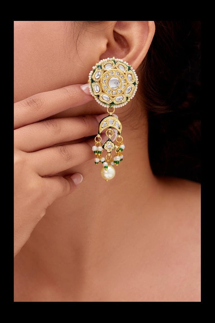 Aganya kreation jewelry Sets Exquisite Matsya Set: Kundan Choker & Jhumka Jewelry